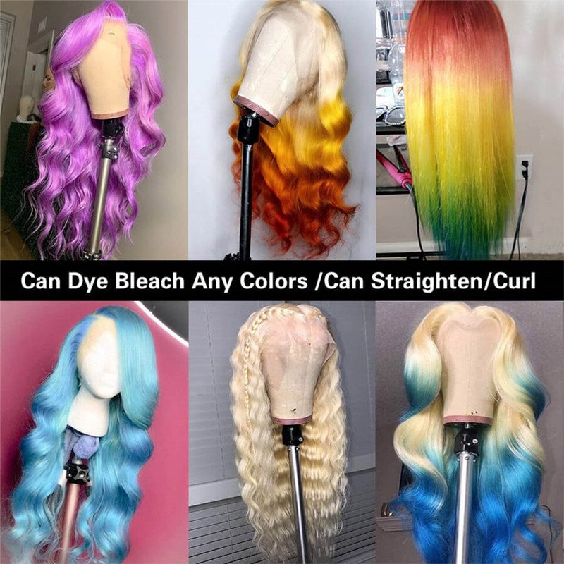 613 Blonde Color Body Wave Wig 13*4 Hd Transparent Lace Frontal Human Hair Wigs For Women - Image 6