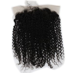 13x6 Lace Frontal Closure Jerry Curl Vietnamese Human Hair Free Part Ear to Ear Full Lace Frontal Bleached Knots with Baby Hair Natural Color - Image 2