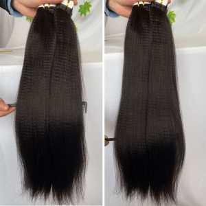 Alternative view of Yaki Straight Hair Tape In Hair Extensions Brazilian Remy Tape Hair 40pcs For Black Women Skin Weft Tape Glue In Hair Extensions