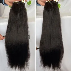 Alternative view of Yaki Straight Hair Tape In Hair Extensions Brazilian Remy Tape Hair 40pcs For Black Women Skin Weft Tape Glue In Hair Extensions