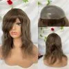 12 Inch Toupee for Women  #4 Brown Color Cap Wigs for Women Cambodian Human Hair  V-Loop Super Thin Skin Base Full PU 8x10 Inch