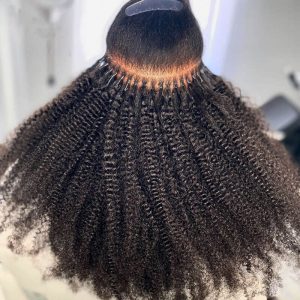 Afro Kinky Curly I Tip Microlinks 100% Human Virgin Hair Weave Bundles Brazilian I Tip Hair Extensions Natural Black Pwigs - Image 4