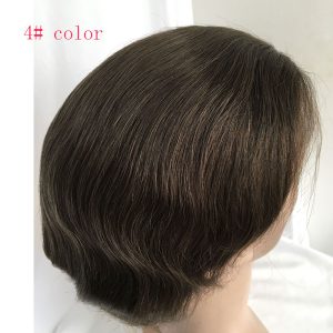 Human Hair Piece Wigs Toupee for Men Hair Replacement System Human Hair Toupee For Men Natural Lace Front with Skin 10x8 Straight 60# White Color - Image 9