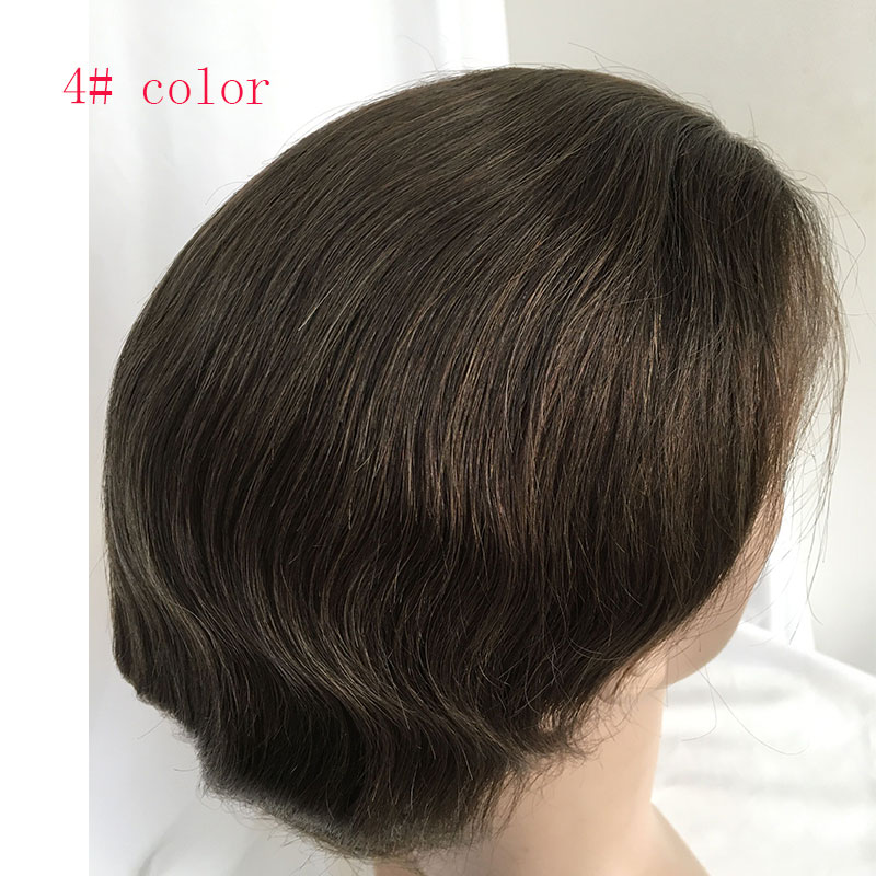 Human Hair Piece Wigs Toupee for Men Hair Replacement System Human Hair Toupee For Men Natural Lace Front with Skin 10x8 Straight 60# White Color - Image 9