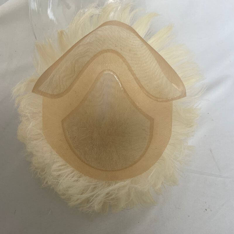 Cut Hairstyle Human Hair Piece Wigs Toupee for Men Hair Replacement System Human Hair Toupee For Men Natural Lace Front with Skin 10x8 Straight 60# Platinum Blonde Color - Image 11