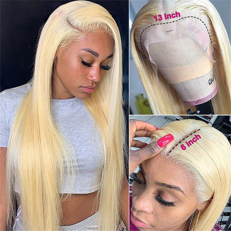 613 Blonde 13X6 Hd Lace Front Human Hair Wigs Pre Plucked Straight Human Hair Beauty Supply - Image 2