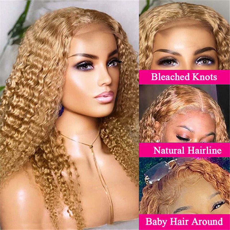 Honey Blonde Wig #27 Human Hair Wigs For Women Pre Plucked 13X6 Hd Lace Frontal Wigs - Image 2