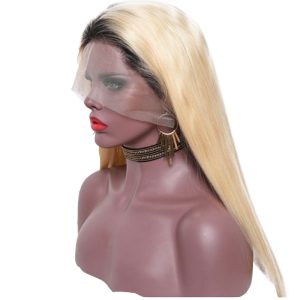 Alternative view of 1BT #613 Color Human Hair Wigs Silk Straight Brazilian Human Hair Glueless Pre Plucked Full Wig with Baby Hair Bleached Knots