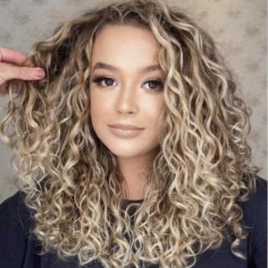 Human Hair Wigs Highlight Brown and Light Blonde Ombre Wavy Curly 360 Lace Front Wigs 150% 180% Density European Human Hair Wigs For Women Preplucked