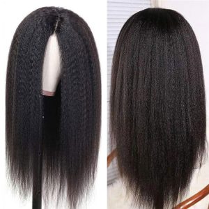 Kinky Straight Human Hair Wigs HD Swiss Transparent Lace Front Human Hair Wigs Peruvian Pre Plucked 13x4 Lace Front Wigs For Black Women Glueless Remy - Image 2