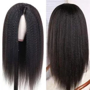 Kinky Straight Human Hair Wigs HD Swiss Transparent Lace Front Human Hair Wigs Peruvian Pre Plucked 13x4 Lace Front Wigs For Black Women Glueless Remy - Image 2