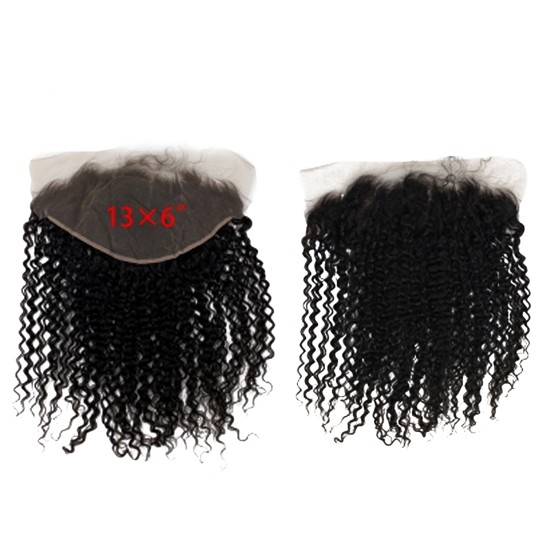 Soft Feel Hair Brazilian Curly Frontal 13x6 Ear To Ear Lace Frontal Closure Human Hair Natural Color