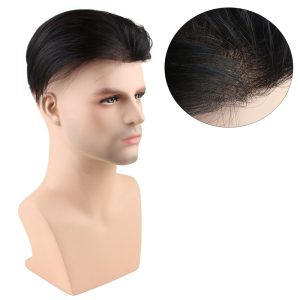 PU Skin Toupee for Men With Franch Lace Frontal 10x8inch Hair Replacement for Men's Hairpiece Human Hair Men Toupee - Image 3