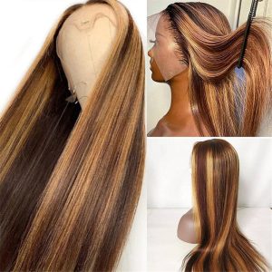 4/27 Highlight Hd Lace Front Wigs Ombre Oreo Straight Human Hair Pre Plucked Natural Hairline - Image 5