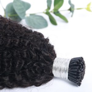 Raw Afro Kinky I Tip Hair Extension Black Stick Tip Pre Bond European Hair Extension Wavy Curly Extensions I Tip - Image 5