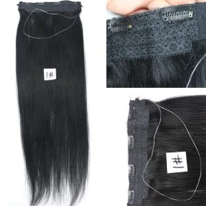 Flip Hair Extension 8A Unprocessed Brazilian Remy Hair Color #1 Flip Hair Extension Human Hair Straight Hair