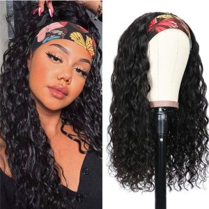 Water Wave Headband Wig Human Hair Brazilian Virgin Hair Wet and Wavy Headband Wigs Human Hair Water Wave Headband Wigs for Black Women