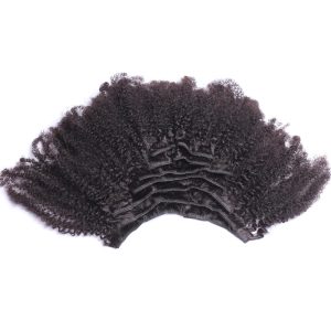 Alternative view of Afro Kinky Curly Hair Clip In Human Hair Extensions 4B 4C Human Natural Hair Clip Ins Brazilian Remy Hair