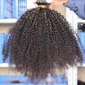 Afro Kinky Curly Indian Remy Human Hair Extension 4 Bundles Deals Natural Color - Image 3