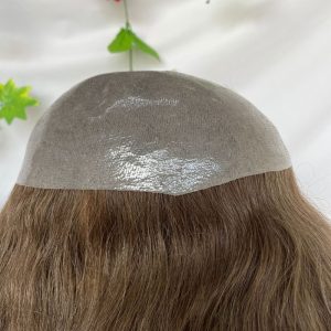Men's Toupee #4 Brown Color Toupee for Men Cambodian Human Hair System Super Thin Skin Base Full PU Hairpieces 8x10 Inch V-Loop Hair Replacement - Image 7