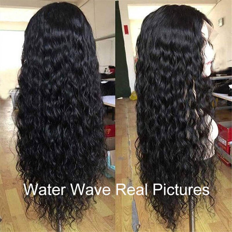 Water Wave 13*6 Hd Transparent Lace Front Wig Human Hair Wet And Wavy Wigs Pre Plucked For Sale - Image 3
