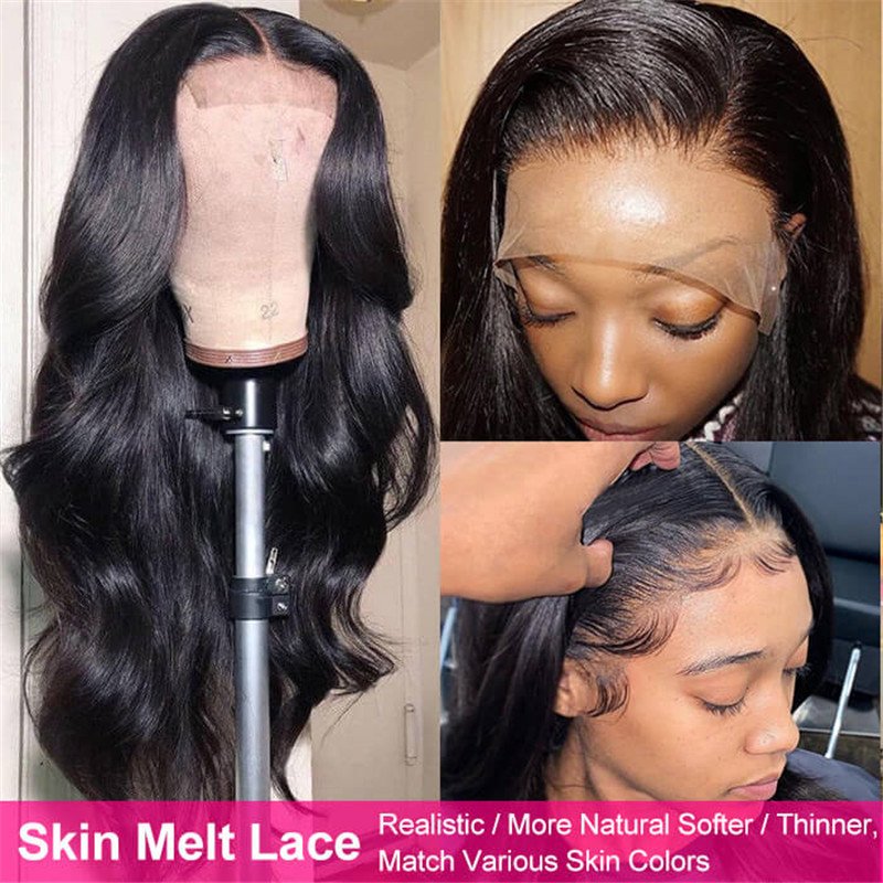 Body Wave Skin Melt Hd Lace Wigs 13*4 Lace Front Wigs Human Hair Real Transparent Lace - Image 3