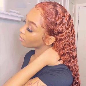 Transparent Brazilian Hair Wigs for Women Colored Curly Ginger Orange Lace Front Wig Deep Wave Lace Front Human Hair Wigs 150% - Image 4