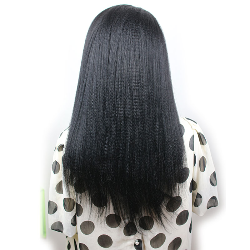Yaki Straight Glueless Lace Front Human Hair Wigs 10A Unprocessed Brazilian Remy Human Hair Italian Yaki Lace Front Wig with Baby Hair - Image 3