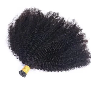 Alternative view of 4B 4C Afro Kinky Curly I Tip Microlinks Hair Extensions Brazilian Virgin Human Hair Weave Bundles I Tip Extension 3S Pwigs