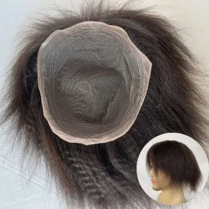 Pwigs Toupee for Men Full French Full Lace Cap Base European Human Hair Men Toupee Natural Hairline Hair System 1B Hair Men Wigs