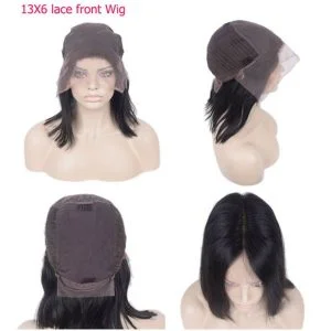 Short Cut Brazilian Human Hair Free Part Full Lace Wig For Women Glueless 13x6 Bob Straight Lace Front Human Hair Wig Baby Hair 130% Density - Image 2