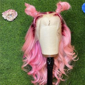 Body Wave Pink Colored Human Hair Wigs For Women Malaysian Remy Hair Brown Blonde Ombre Highlight HD Lace Front Wig Transparent - Image 3