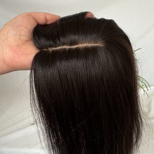 Natural Black 7x13cm Silk Base Human Hair Topper With Clips In Silk Top 100%  Cambodian Human  HairToupee for Women Hairpiece - Image 3