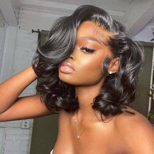 13x4 Lace Front Wig Wavy Brazilian Human Hair Wigs 180% Density 13x6 Lace Wigs For Black Women Black Color Natural Hairline with Baby Hair - Image 4