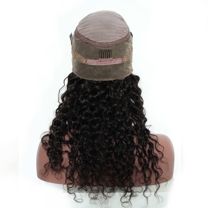 PWigs Online 360 Lace Wigs 8A Human Hair Loose Curly Natural Color Brazilian Hair 130% Density Bleached Knots With Baby Hair Around - Image 4