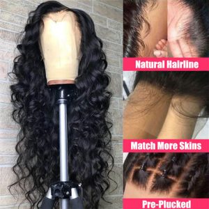 Alternative view of Loose Wave Invisible HD Transparent Lace Front Human Hair Wigs Brazilian Human Hair Remy Lace Frontal Wig Pre-Plucked Closure Wig for Women