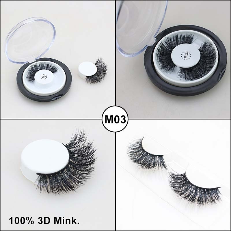 False Eyelashes 3D Mink Fur Siberian Fur Fake Lashes Reusable for Makeup Natural Thick Black Color - Image 3