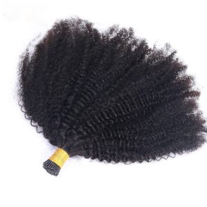 Afro Kinky Curly Coily Microlinks I Tip Hair Extensions Human Hair For Black Women 4B 4C Salon Brazilian Virgin Hair Pwigs - Image 6