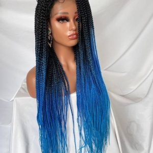 9x6 Lace Ombre Wigs 36 Inch double Lace Front Box Braided Wigs Knotless Lace Frontal Wig Synthetic Black Hand Braided Cornrow Braids Wigs With Baby Hair - Image 29