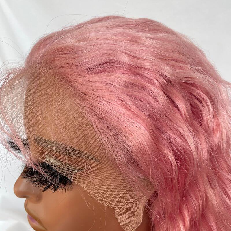 Deep Wave Light Pink Colored Lace Front Human Hair Wigs Lace Front Wig Brazilian Curly Wig Pre Plucked Pwigs - Image 7