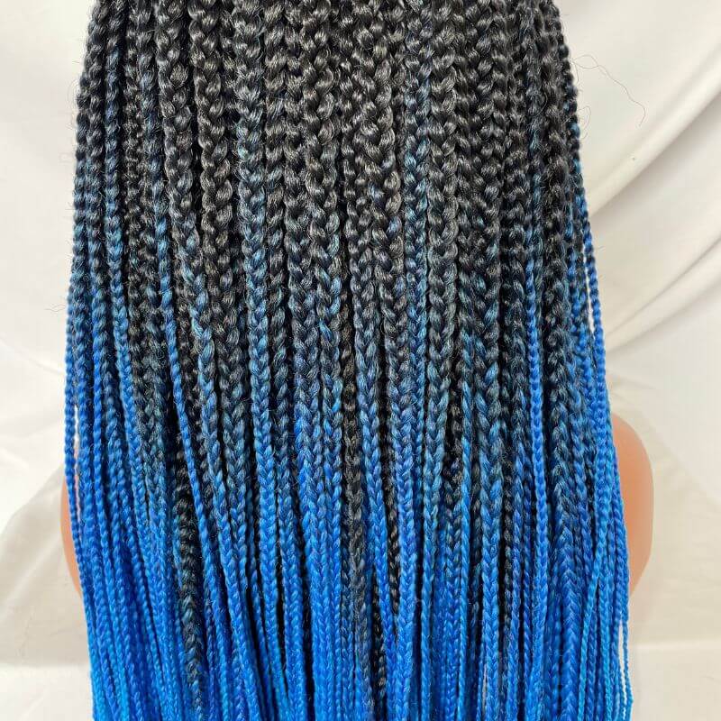 9x6 Lace Ombre Wigs 36 Inch double Lace Front Box Braided Wigs Knotless Lace Frontal Wig Synthetic Black Hand Braided Cornrow Braids Wigs With Baby Hair - Image 28