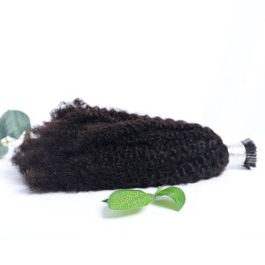 Raw Afro Kinky I Tip Hair Extension Black Stick Tip Pre Bond European Hair Extension Wavy Curly Extensions I Tip - Image 3