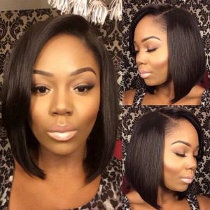 Human Short Hair 13x6 Lace Frontal Wigs Natural Color Human Hair For Women With 130% Density Natural Hairline