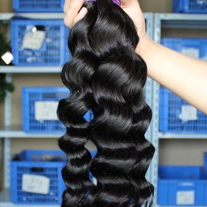 Malaysian Human Hair Extensions Loose Wave Hair 4 Bundles Natural Color