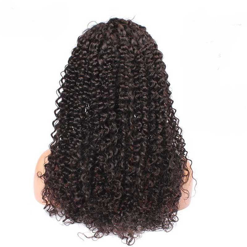 Human Hair Full Lace Wigs Glueless Full Lace Wig Brazilian Hair Natural Black Kinky Curly Hair With Natural Baby Hair Bleached Knots - Image 4