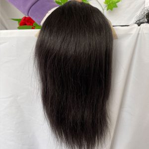 Long Human Hair Toupee for Men 12inch 10x8 Hairpieces Human Hair Mens Toupee Mono Net with PU around Natural Black Color Men Wigs - Image 7