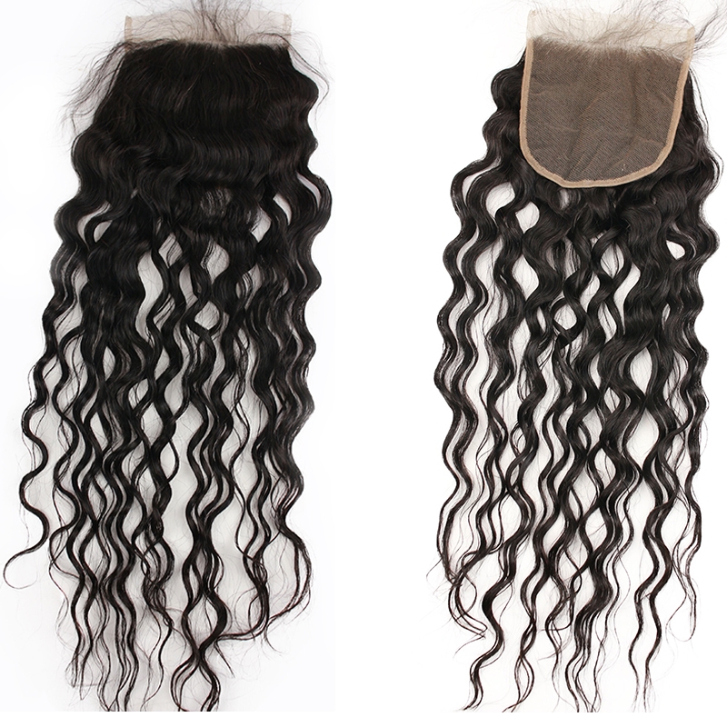 Transparent HD Swiss Thinner lace 5x5 Lace Closures Curly Unprocessed Brazilian Human Hair Pieces Bleached Knots with Baby Hair Free Part