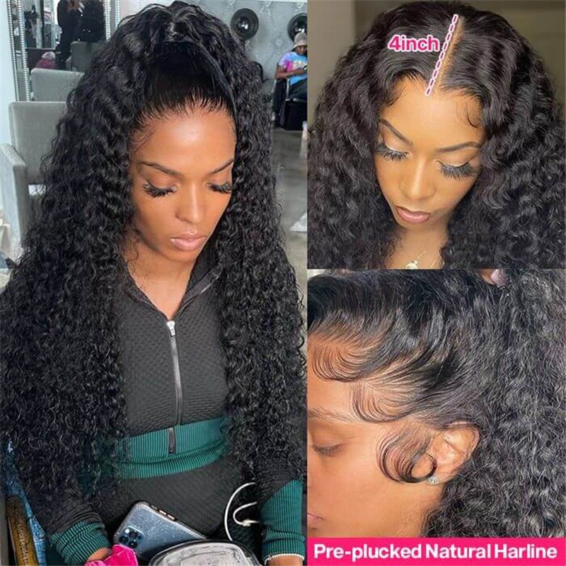 Hd Swiss Lace 13*4 Human Hair Lace Front Wigs Pre Plucked 5*5/4*4 Invisible Lace Curly Wigs - Image 2