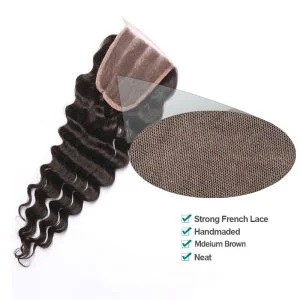 Alternative view of HD 4x4  Lace Closure Natural Color Loose Wave Brazalian Remy Hair Free Part Lace Closure 4x4 inch