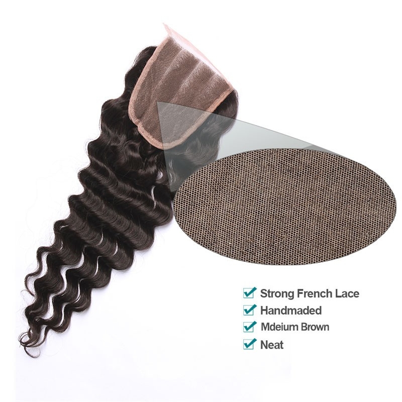 HD 4x4 Lace Closure Natural Color Loose Wave Brazalian Remy Hair Free Part Lace Closure 4x4 inch - Image 2